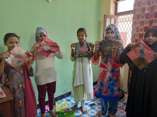Creative session - Artwork on cloth by participants